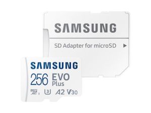 SAMSUNG EVO PLUS (2021) MICRO SDXC 256GB + ADAPTER CLASS 10 UHS-I U3 A2 V30 (Speed: 130 MB/S)