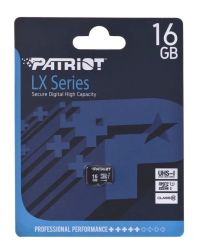 PATRIOT LX SERIES MICRO SDHC 16GB CLASS 10 UHS-I U1 (READ SPEED: 90 MB/S)