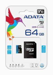 ADATA MICRO SDXC PAMčOV KARTA +ADAPTR 64GB CLASS 10 UHS-I (RCHLOS TANIA 85 MB/S)