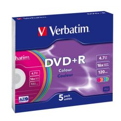 Verbatim DVD+R 16X COLOUR V SLIM OBALE (5)